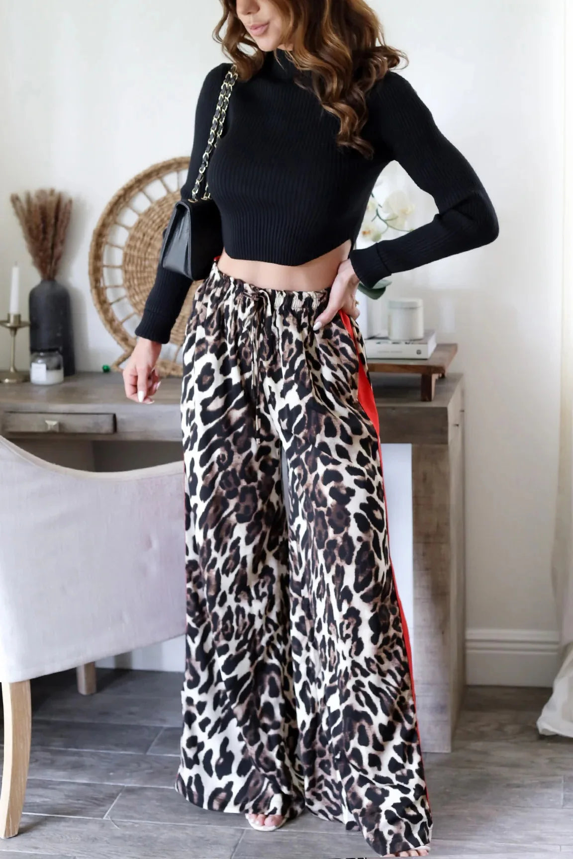 Pantalon femme imprimé léopard tendance
