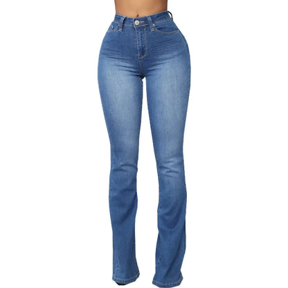 Jeans pantalon pour femmes, évasés et longs