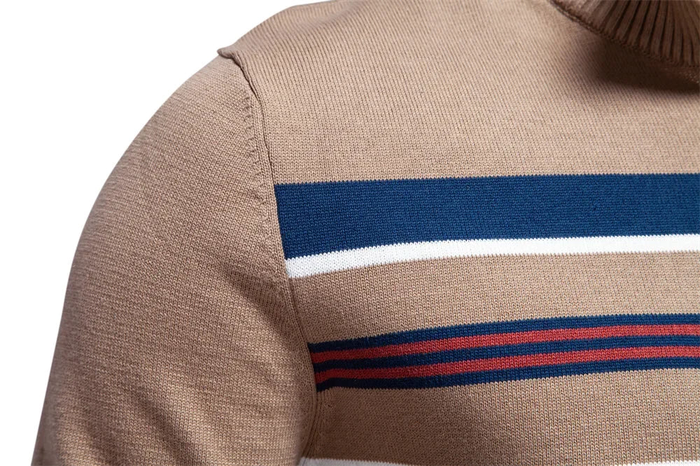 Pull homme automne hiver haute qualité col mi-haut fermeture éclaire