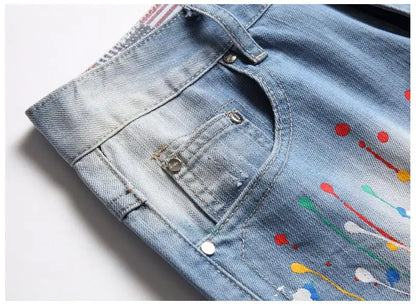 Short en jean bleu clair pour homme