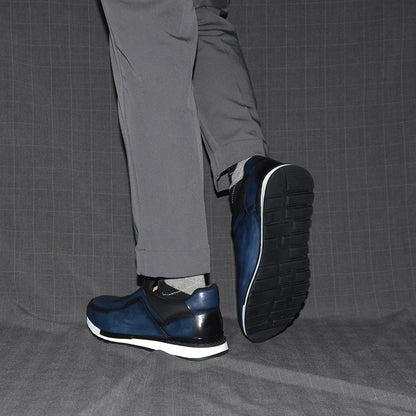 Baskets classiques décontractées en cuir de vache véritable pour homme