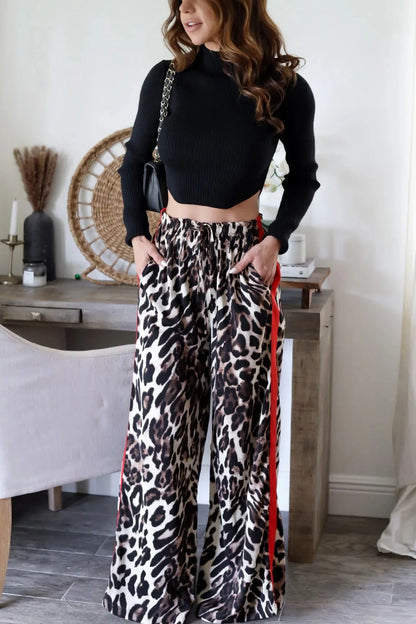 Pantalon femme imprimé léopard tendance