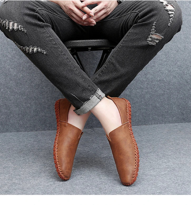 Chaussures décontractées d'extérieur, mocassins faits à la main