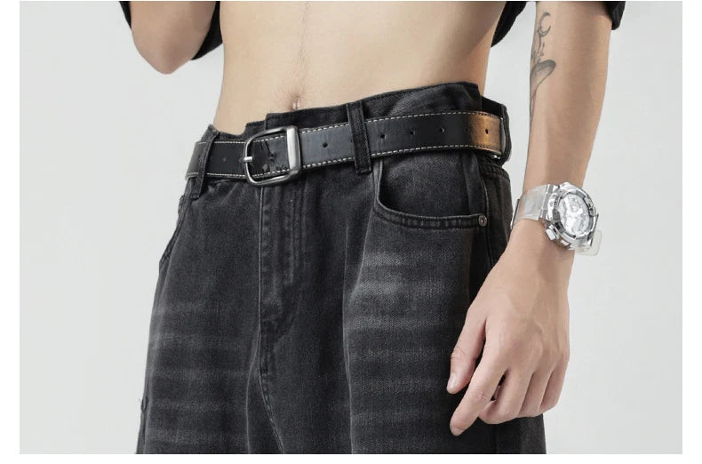 TFETTERS 2025 Summer New Ripped Jeans Men Vintage Mid Rise Straight Leg Designer Jeans Fashion Hip Hop Streetwear Men Clothing