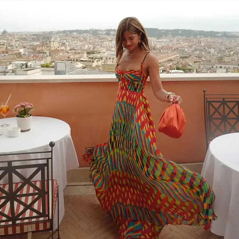 Robe dos nu sexy imprimée pour femmes élégante