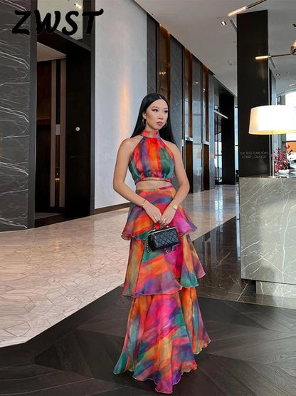 Robe dos nu sexy imprimée pour femmes élégante