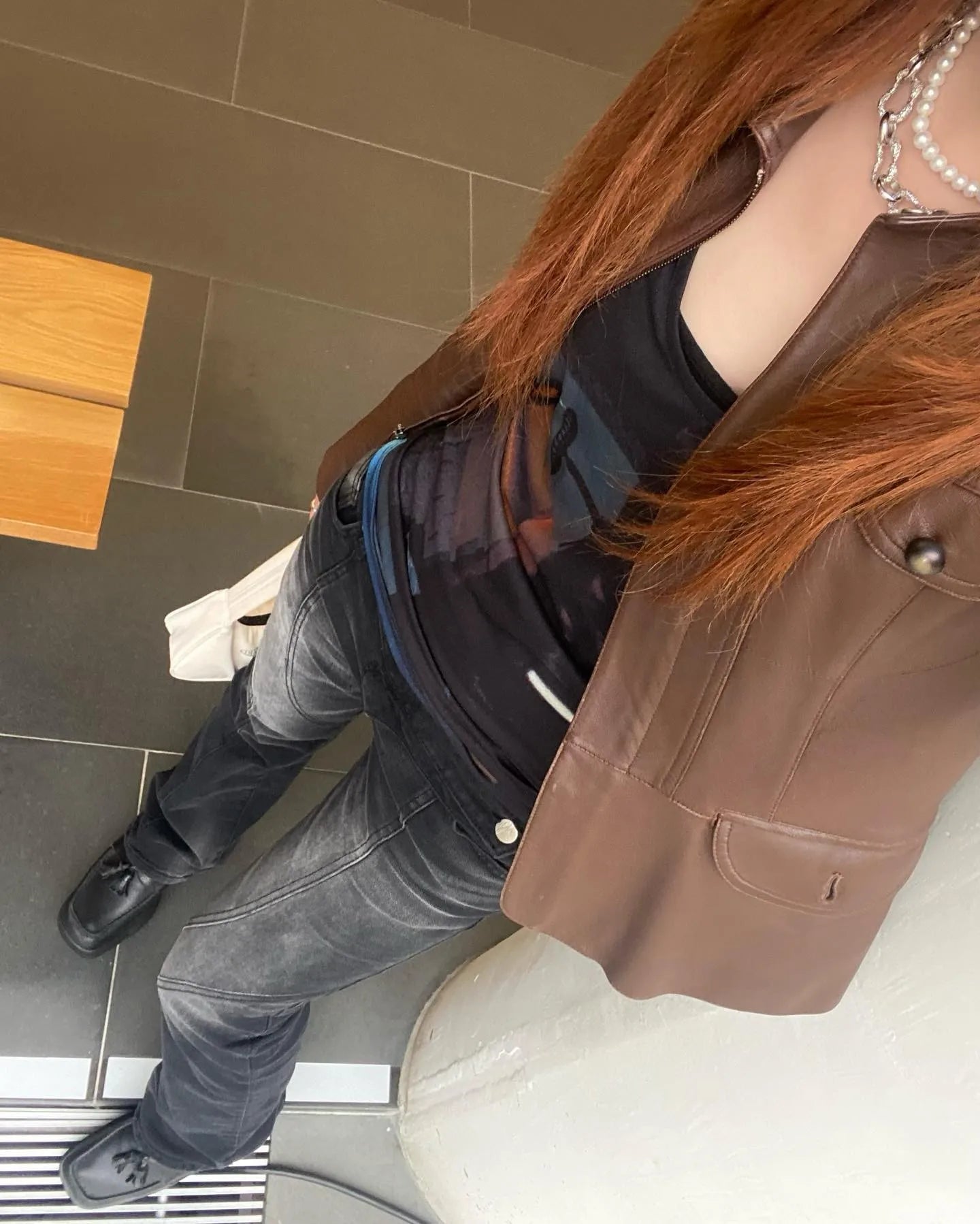 Jean taille basse vintage effet vieilli