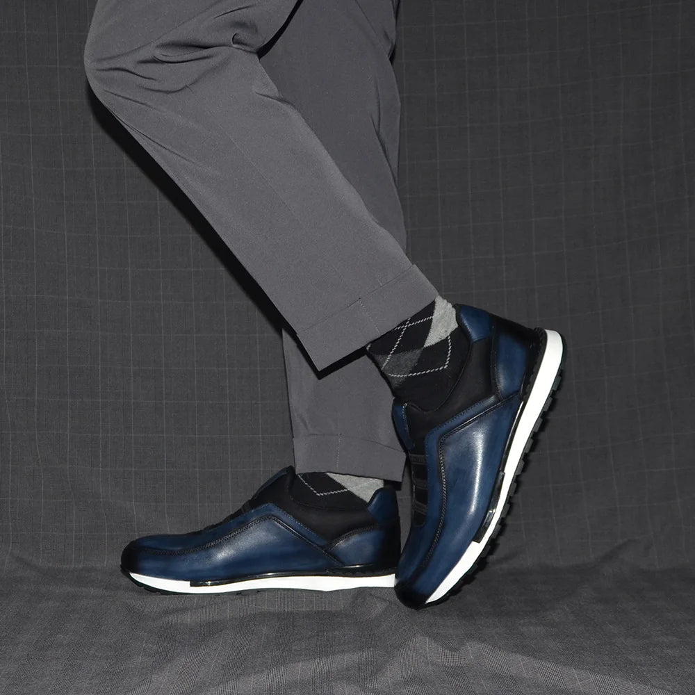 Baskets classiques décontractées en cuir de vache véritable pour homme