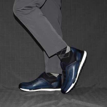 Baskets classiques décontractées en cuir de vache véritable pour homme