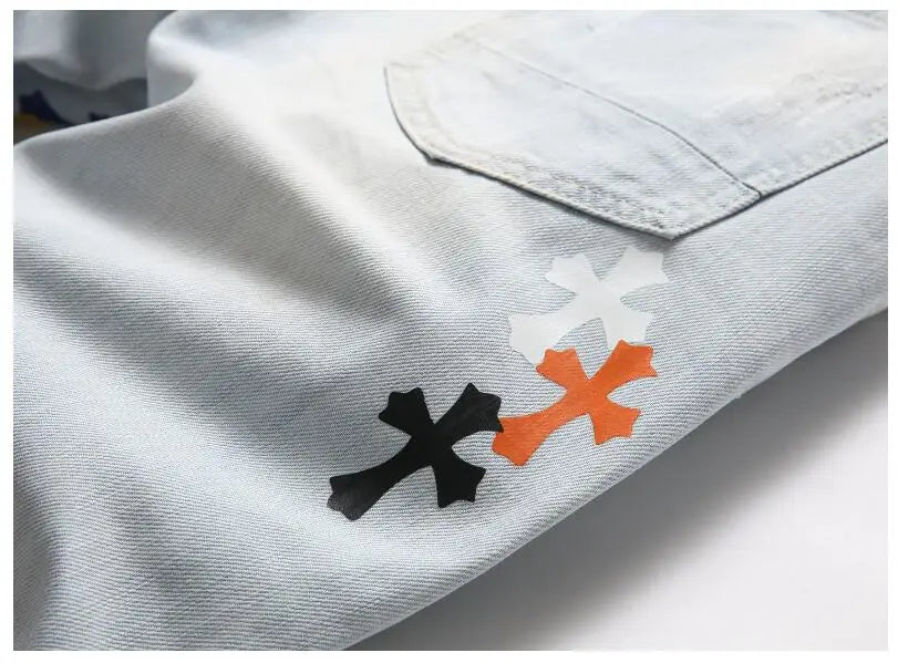 Short en jean bleu clair pour homme