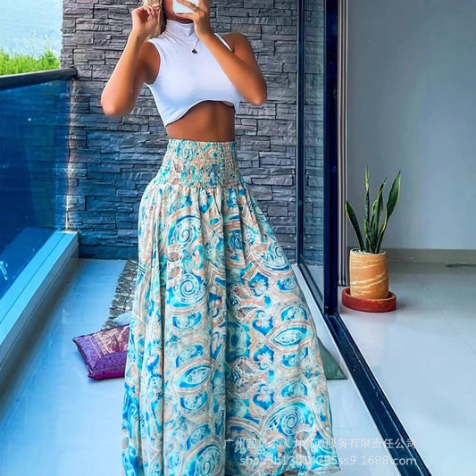 Pantalon long évasé pour femme