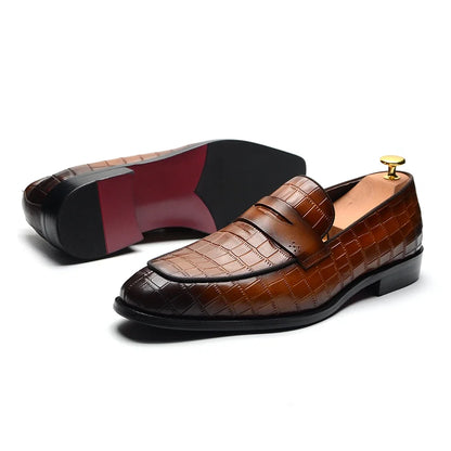 Mocassins classiques pour hommes, en cuir véritable de vache