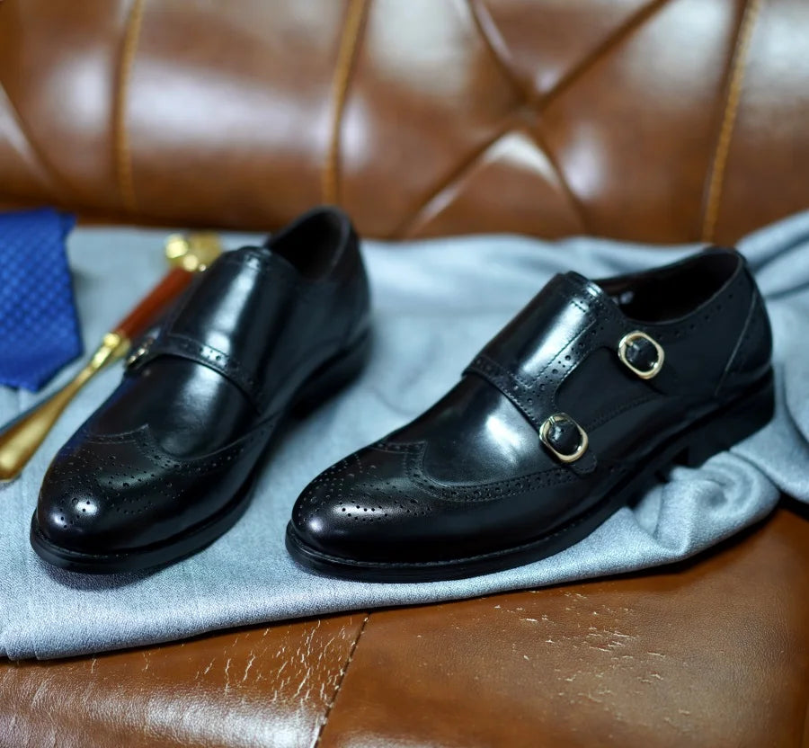 Chaussures classiques en cuir véritable pour hommes