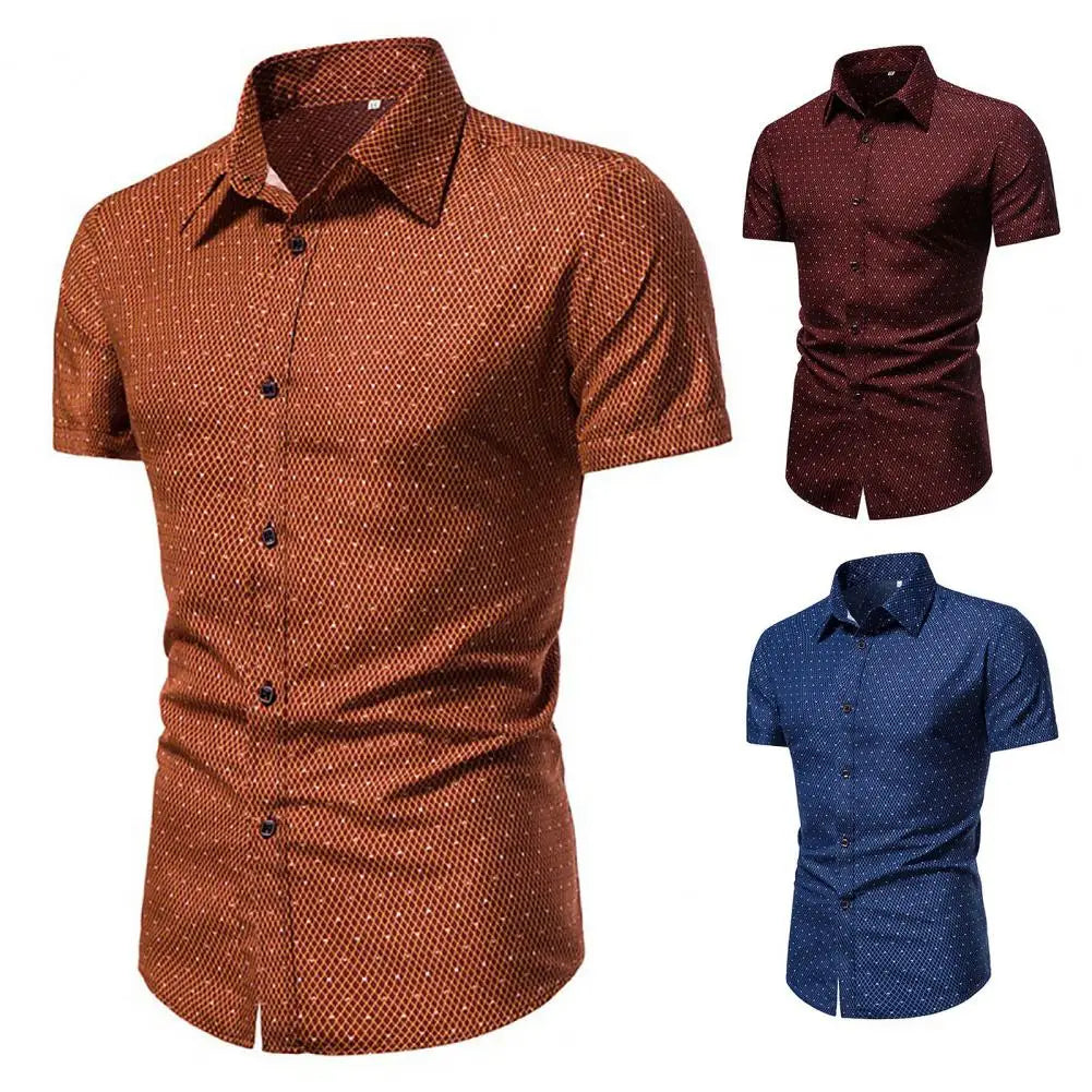 Chemise d'été à col rabattu pour homme