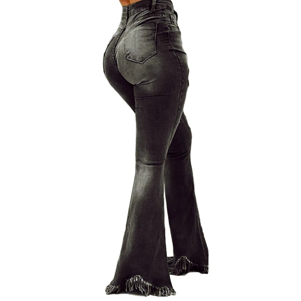 Jeans pour femmes, pantalons longs évasés