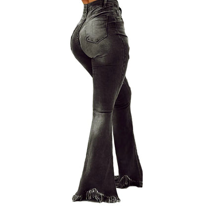 Jeans pour femmes, pantalons longs évasés