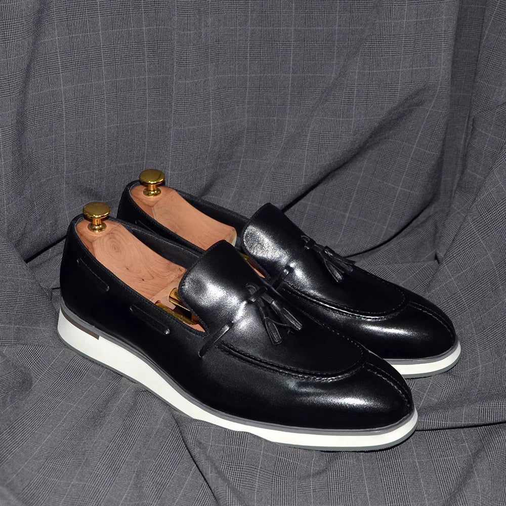 Baskets décontractées en cuir véritable pour hommes