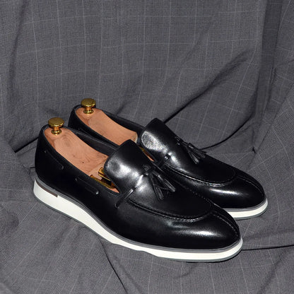 Baskets décontractées en cuir véritable pour hommes