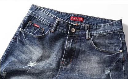 Short en jean bleu extensible pour homme