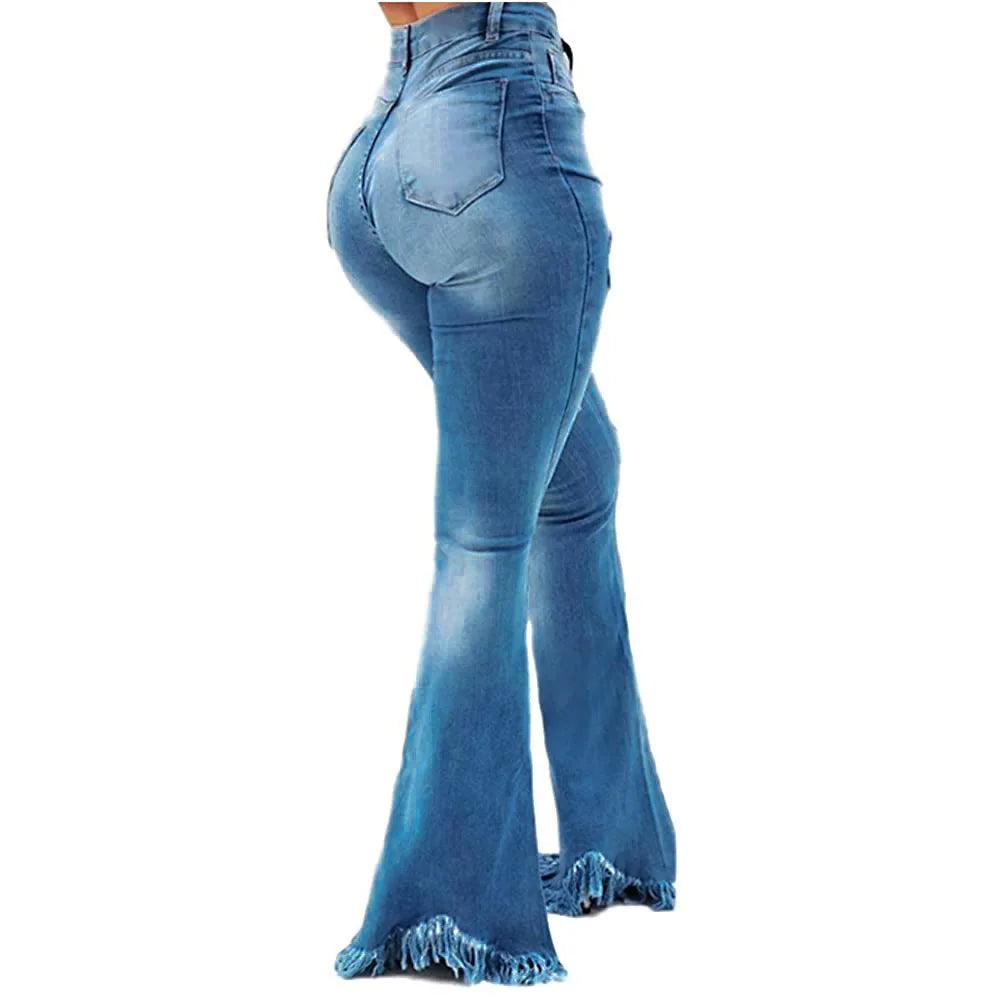 Jeans pour femmes, pantalons longs évasés