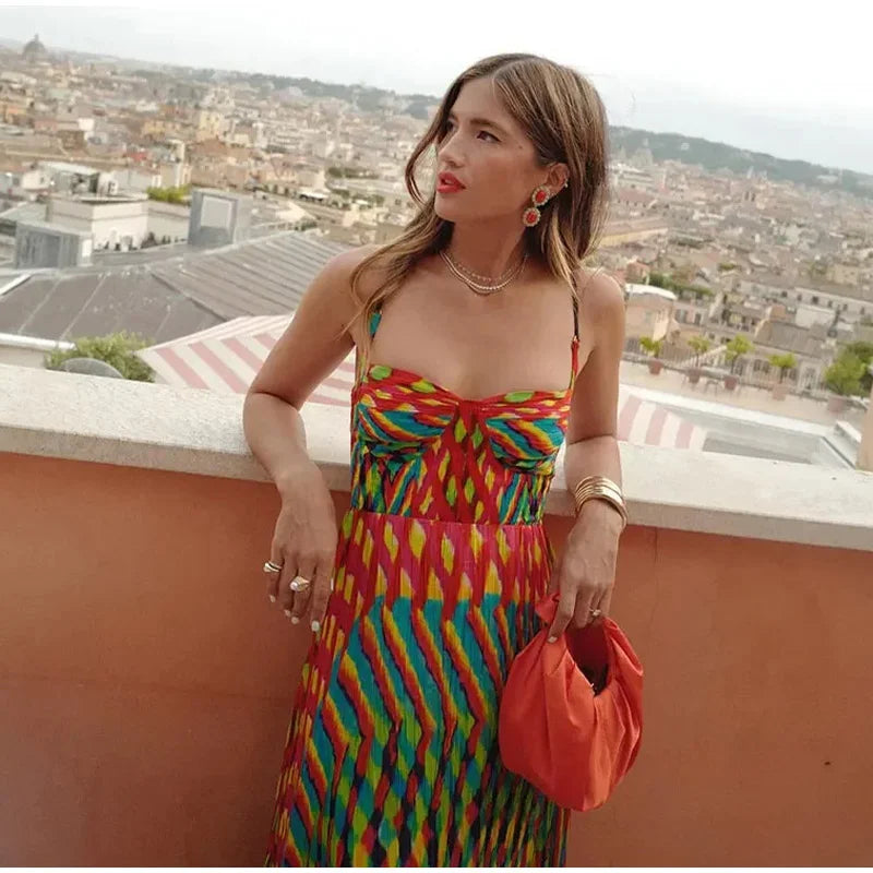 Robe dos nu sexy imprimée pour femmes élégante