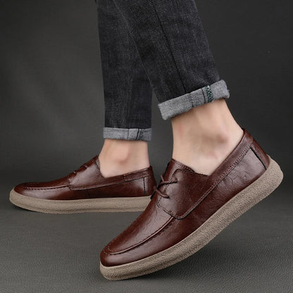 Chaussures décontractées pour hommes en cuir véritable