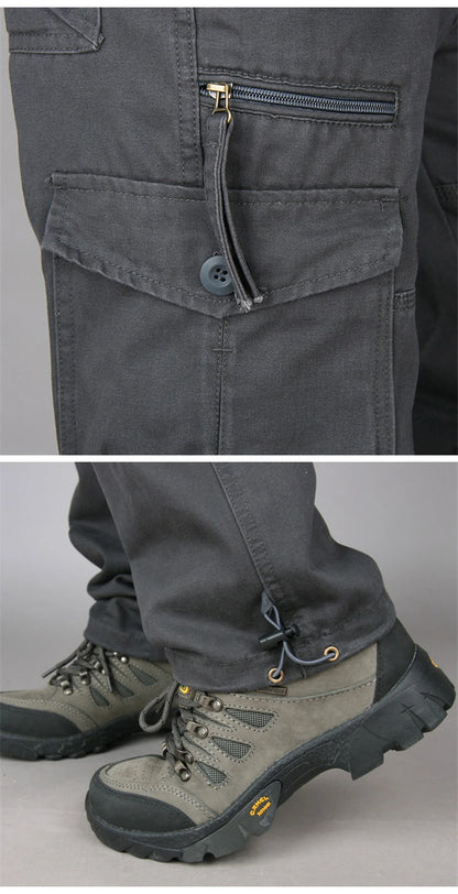 Men's Cotton Cargo Pants Spring Autumn Casual Multi Pockets Long Trousers For Men Straight Slacks Tactical Pants Man Clothing