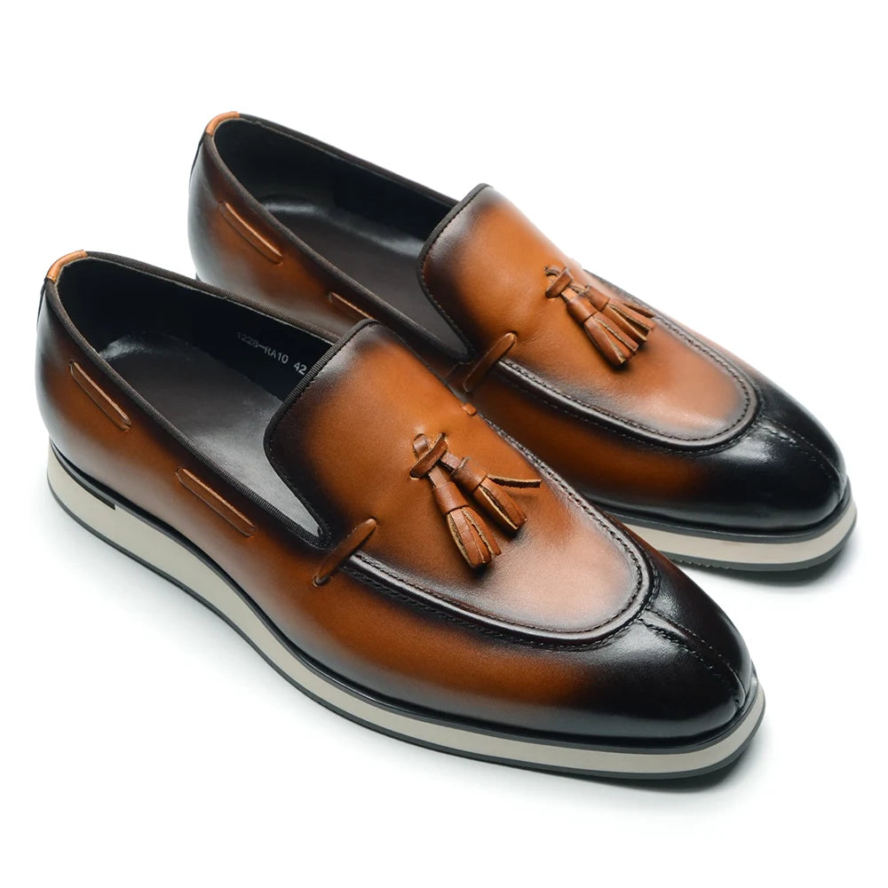 Baskets décontractées en cuir véritable pour hommes