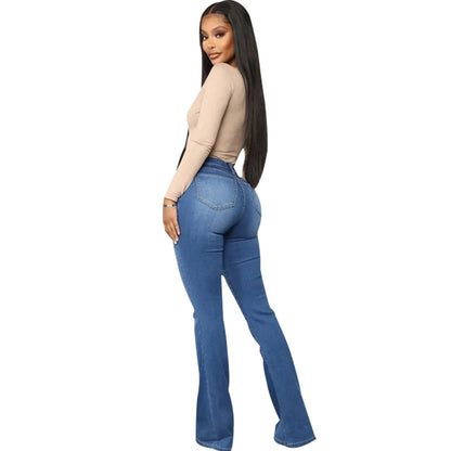 Jeans pantalon pour femmes, évasés et longs