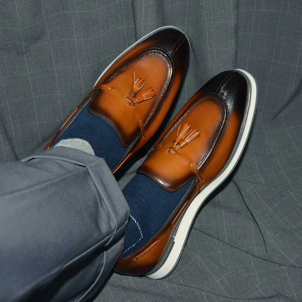 Baskets décontractées en cuir véritable pour hommes