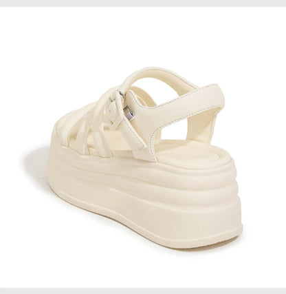 High Quality Women Retro Platform Sandals Summer Open Toe Slippers Sandalias Mujer Ladies Lightweight Open Toe Beach Shoes 7.5CM