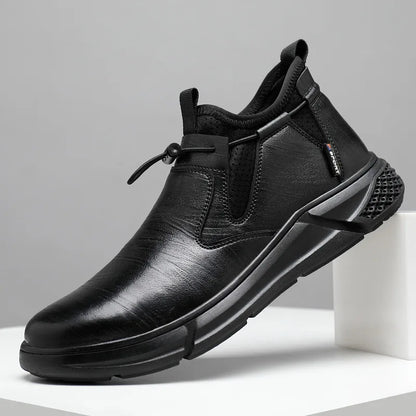 Chaussures de sécurité imperméables en cuir noir pour hommes