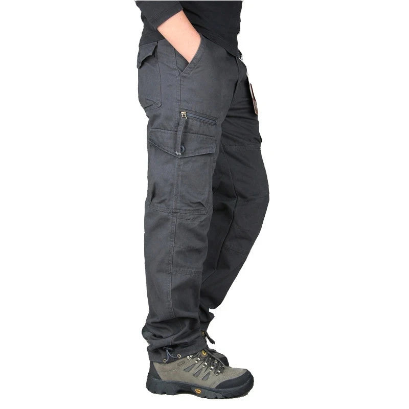 Men's Cotton Cargo Pants Spring Autumn Casual Multi Pockets Long Trousers For Men Straight Slacks Tactical Pants Man Clothing