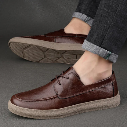 Chaussures décontractées pour hommes en cuir véritable