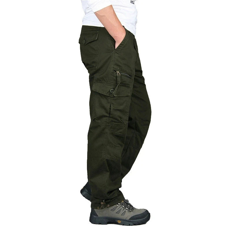 Men's Cotton Cargo Pants Spring Autumn Casual Multi Pockets Long Trousers For Men Straight Slacks Tactical Pants Man Clothing