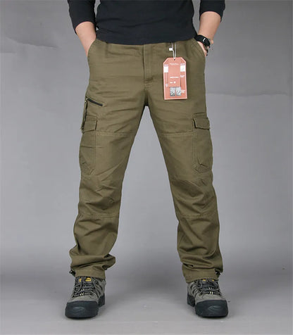 Men's Cotton Cargo Pants Spring Autumn Casual Multi Pockets Long Trousers For Men Straight Slacks Tactical Pants Man Clothing