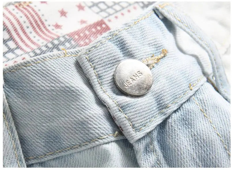 Short en jean bleu clair pour homme