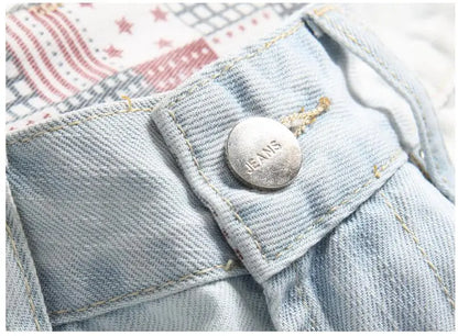 Short en jean bleu clair pour homme