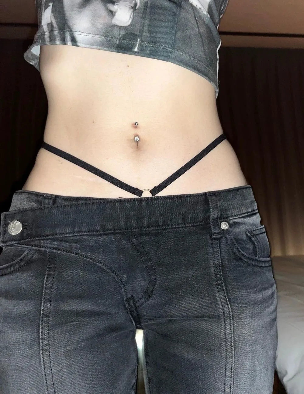 Jean taille basse vintage effet vieilli