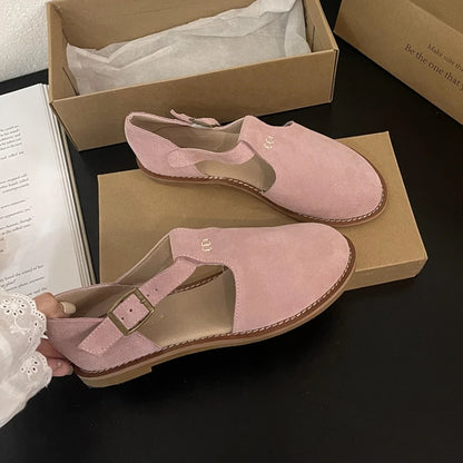 Chaussures Plates Femme En Cuir Véritable Givré