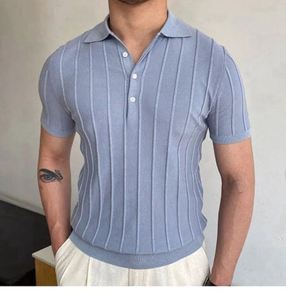 Polo à manches courtes et col à revers pour homme, style décontracté