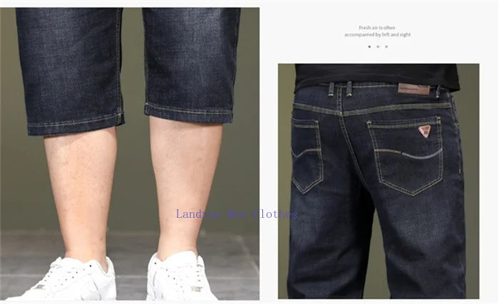 Short d'été en jean fin pour homme, extensible, ample