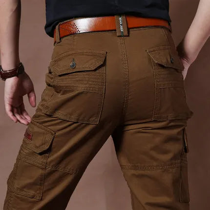 Pantalon cargo kaki pour homme, en coton, style militaire