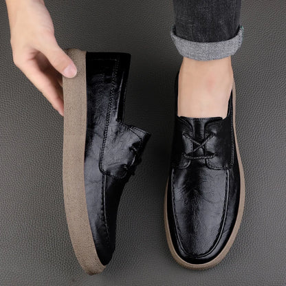 Chaussures décontractées pour hommes en cuir véritable