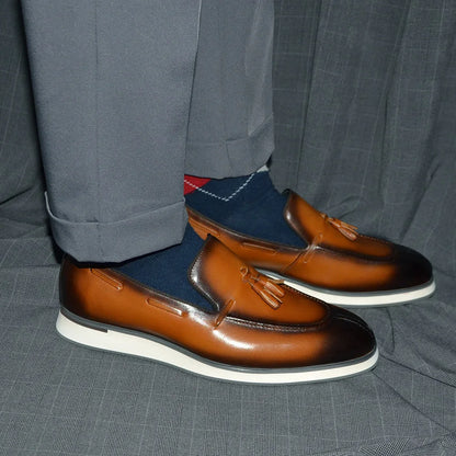 Baskets décontractées en cuir véritable pour hommes