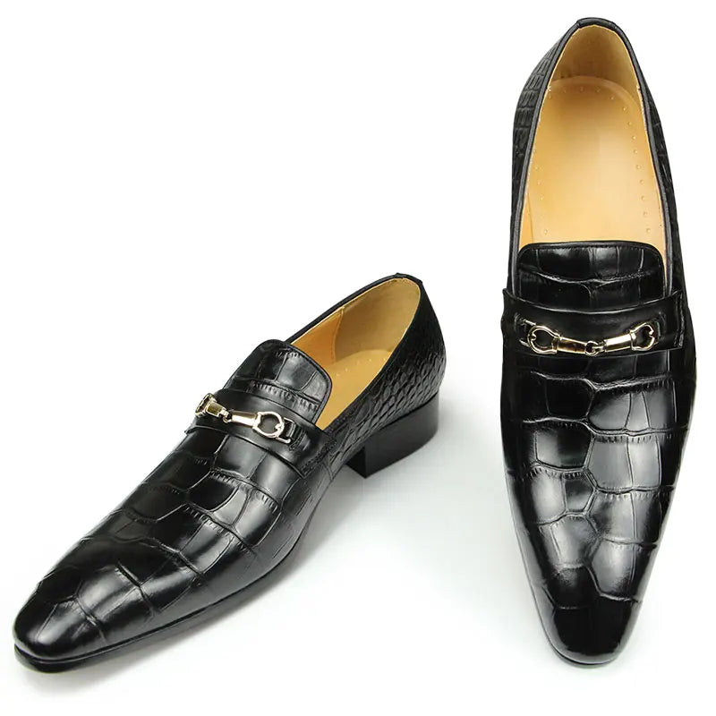 Mocassins de luxe à boucle en métal de haute qualité pour hommes