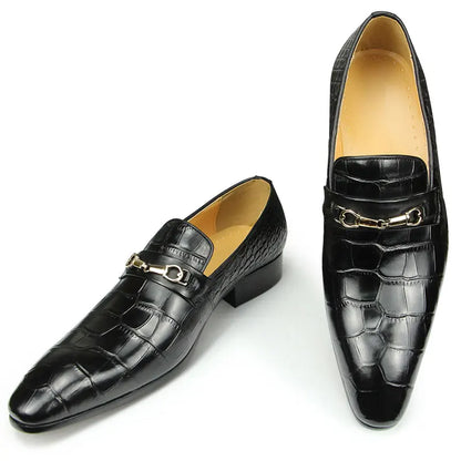 Mocassins de luxe à boucle en métal de haute qualité pour hommes