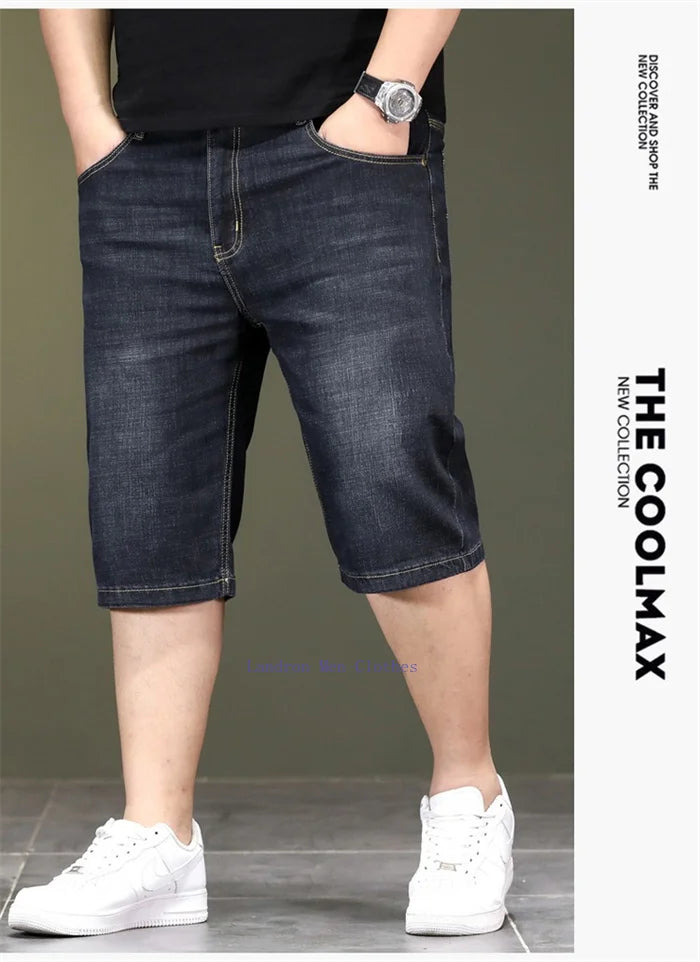 Short d'été en jean fin pour homme, extensible, ample