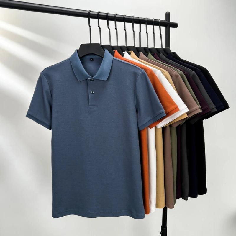 Polo homme 100 % coton, tendance été, décontracté, manches courtes