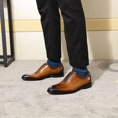 Chaussures Oxford en cuir véritable pour homme